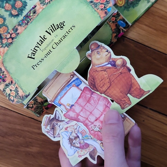 The Fairytale Village Pop-up playset vintage 1998 4 books paper dolls 3D houses - Picture 16 of 17